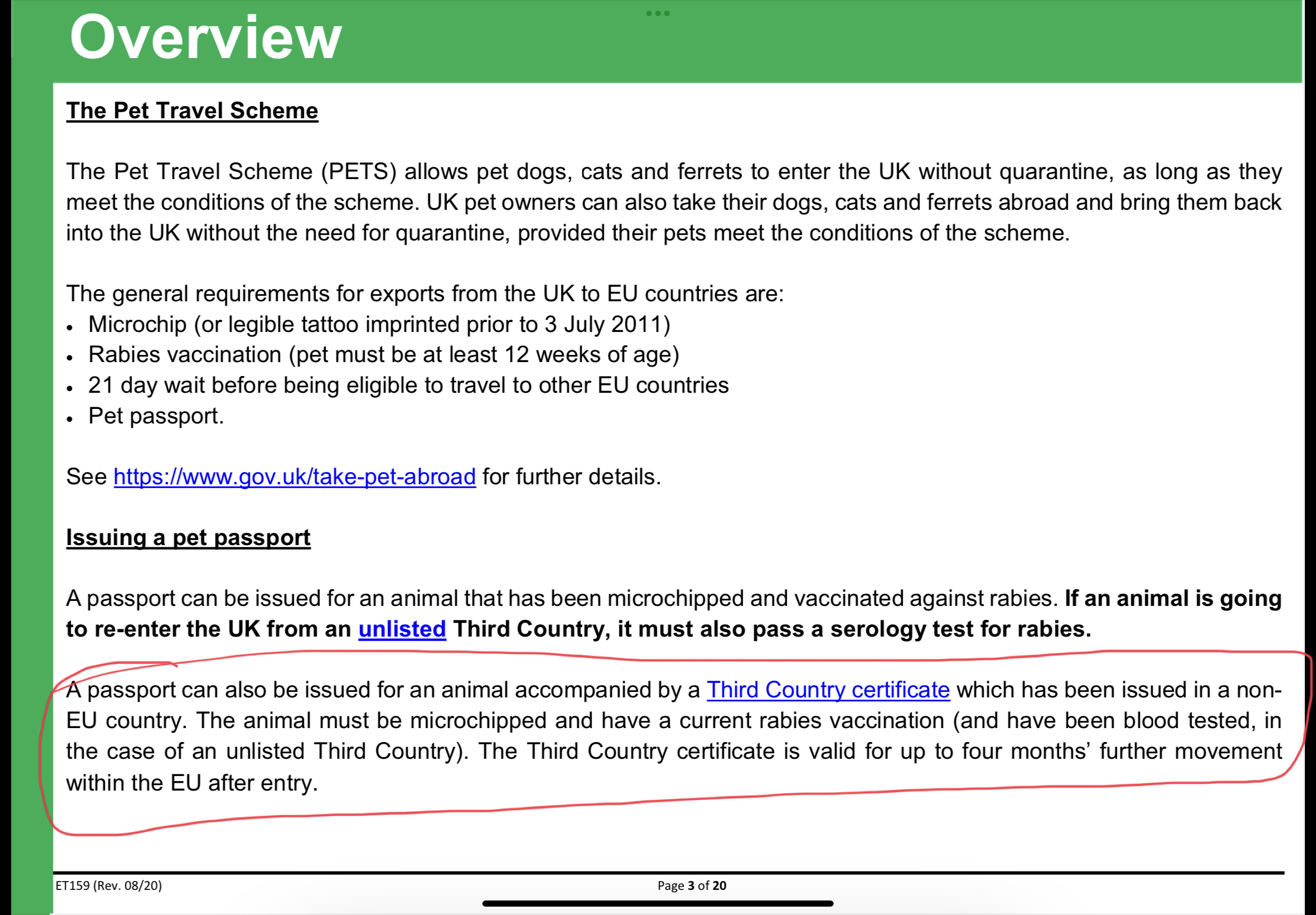 Pet travel scheme listed hot sale countries