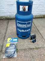 Calor Gas 7Kg Butane cylinder, pigtail and adapter
