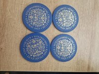 KING CHARLES III CORONATION DRINKS COASTERS. X4