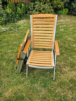 Two Wood / alloy recliner chairs