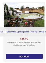 Southport Flower Show - Victoria Park, Southport	 General Admission	£40 or offers for 2.