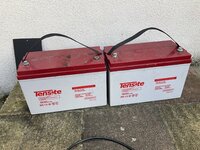 Two Tenste 90 Amp Gel batteries