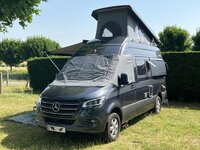 Mercedes Sprinter 2018 on Mercedes Sprinter Thermal Windscreen cover - Polar Screens with privacy net ideally.