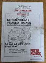 Citroen Relay, Peugeot Boxer, Fiat Ducato Pocket Mechanic Manual Peter Russek