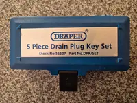 Draper 5 piece drain plug key set